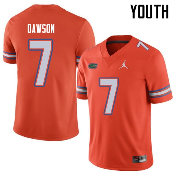 Youth NCAA Florida Gators Duke Dawson #7 Stitched Authentic Jordan Brand Orange College Football Jersey JCB6465BR